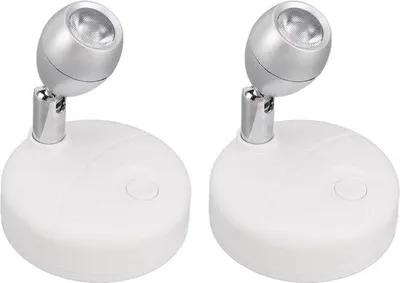 Obrázok produktu pre LED bodové svietidlo – bezdrôtové a s možnosťou stmievania – s diaľkovým ovládaním – otočná hlava – mini interiérové svietidlo.