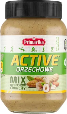 KREM ORZECHOWY CRUNCHY MIX (4 ORZECHY) SOLONY BEZGLUTENOWY 470 g - PRIMAVIKA