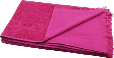 Produktbild von Hamamtuch Frottee Duschtuch mit geraden Fransen ca. 90x180 cm magenta