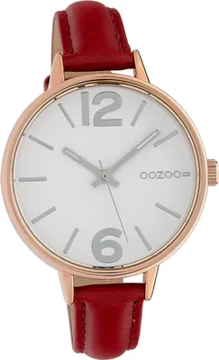 Produktbild von Oozoo Damen Armbanduhr rot Analog Timepieces Lederarmband D2UOC10458