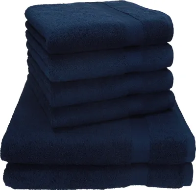 Produktbild von Betz 6-tlg. Handtuch-Set PREMIUM - 2 Liegetücher 4 Handtücher 100% Baumwolle  Farbe: dunkelblau