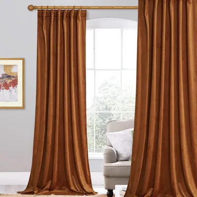 Samtvorhang Brand-Orange, 132x244 cm, 1 Paneel, verdunkelnd