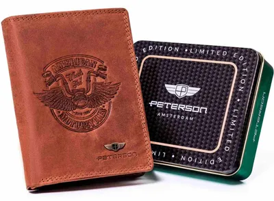 Obrázek produktu pro Peterson pánská peněženka z nubukové kůže RFID hnědá 13x10 cm