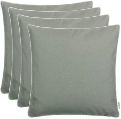 Obrázok produktu pre Dekoračné vankúše Unyqoos® pre vnútorné aj vonkajšie použitie – záhradné vankúše 45 x 45 cm, farba taupe, vodeodolné a odolné voči nečistotám, 100% polyester, snímateľný poťah