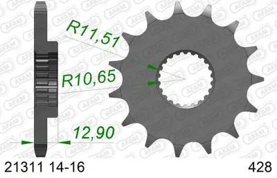 Produktbild von AFAM Kettenritzel 21311-15 vorne Stahl