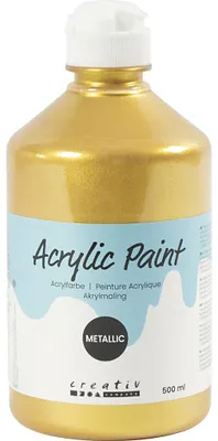 Produktbild von Acrylfarbe metallic, Metallic, Gold, 500 ml/ 1 Fl. [HOB-32228]