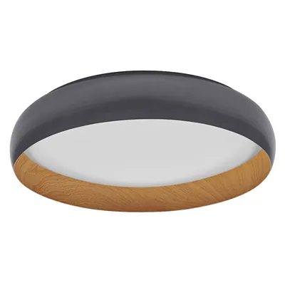 Obrázek produktu pro LEDVANCE ORBIS Livia LED stropní svítidlo s kovovým kroužkem, Imitace šedá/dřevo, 36W, 2000lm, 3000K, 520mm, 830 přátelská teplá bílá, stmívatelné ve 3 krocích nacvaknutím, IP20, šrouby/zástrčky součástí balení