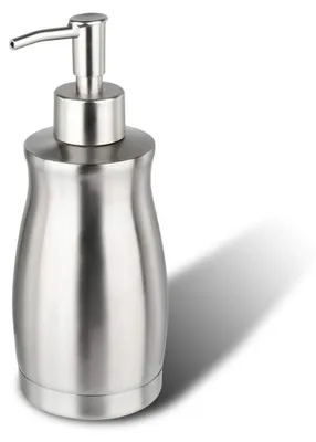 Produktbild von Seifenspender aus Edelstahl, 400 ml Spülmittelspender mit 2 Pumpköpfen und Bürsten, nachfüllbarer Seifenspender, geeignet für Handseife, Shampoo, Duschgel, Waschmittel, Küche und Bad.