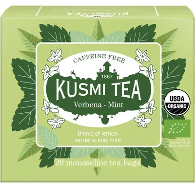 Immagine prodotto di Kusmi Tea Organic Verbena Mint Tea 40g – Tisana aromatica e rinfrescante