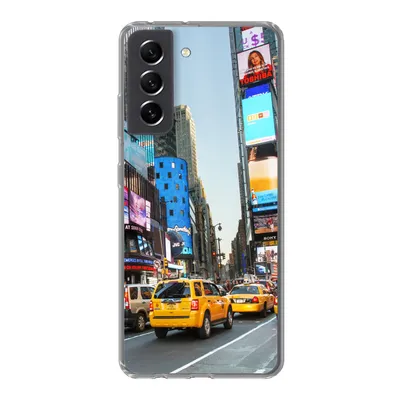 Produktbild von MuchoWow® Handyhülle Schutzhülle Hülle für Samsung Galaxy S21 FE New York - Taxi - Gelb Silikon Softcase Handy Hülle - Mobiltelefonhülle