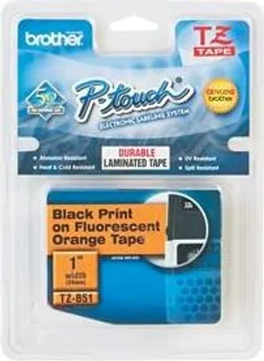 Obrázok produktu pre Brother Gloss Laminated Labelling Tape - 24mm, Black/Orange, TZ, Japonsko, 5 m, 251 mm, 96 mm, 312 mm