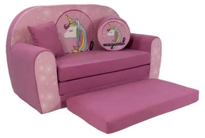 Produktbild von FORTISLINE Kindersofa ausklappbar W319_44 Magisches Einhorn, 96 cm, Liegefunktion