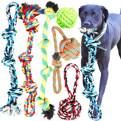 Immagine prodotto di Solidchoice - 6 giocattoli per cani di grandi dimensioni, realizzati in corda, adatti a razze grandi