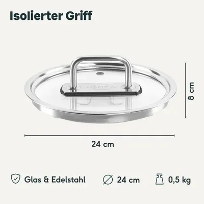 Produktbild von SILBERTHAL Topfdeckel 24 cm Glas - Mit Dampfloch