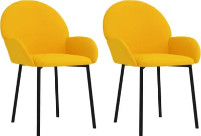 Produktbild von Esszimmerstühle 2 Stk. Gelb Samt