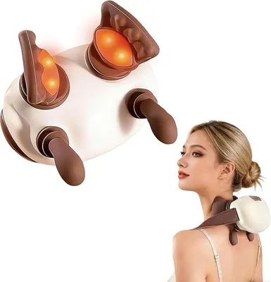 Produktbild von 4D Shiatsu Nacken- & Rückenmassagegerät mit Wärme – Tragbar & Tiefenmassage