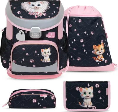 Produktbild von Belmil Mini-Fit Schulranzen Set 4-teilig mit Brustgurt - Cute Kitten