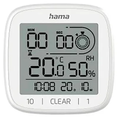 Produktbild von Hama 00185893, Wand/Tisch, Digitale Uhr, Quadratisch, Weiß, 0 - 50 °C, 20 - 95%