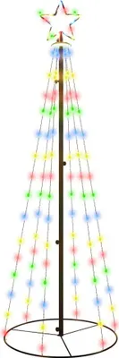 Obrázek produktu pro vidaXL LED vánoční stromek ve tvaru kužele Vícebarevný 108 LED 70x180 cm