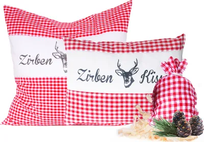 Produktbild von 3 er Set Zirbenset Rot kariert