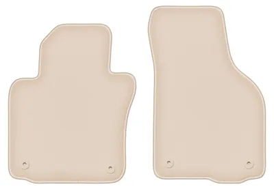 Produktbild von Velours-Fußmatten Vorne für Volkswagen Golf VI 2009-2013 (Schrägheck/Variant/Kombi) – 2-tlg, Beige, passgenau – Wielganizator FORTUNA