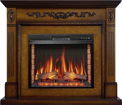 Produktbild von Casa Padrino Barock LED Elektrokamin Braun 128 x 38 x H. 110,5 cm