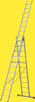Produktbild von Alu Mehrzweckleiter  - Sprossenanzahl: 3 x 11, max. Arbeitshöhe: 7,65 m