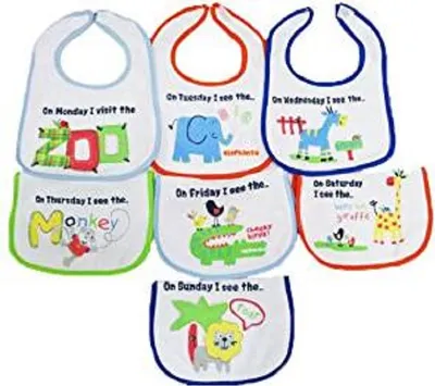 Produktbild von ROCKa BUY Baby 7tlg. Set Lätzchen Mo-So Rückseite PEVA Tiermotive