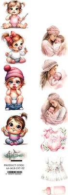 Image de Papier scrapbooking 5x30 bandes - Alchimie de l'art - My Little Baby rose