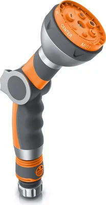 Imagen del producto de Marca Brandson: Manguera de jardín con 7 tipos de chorro, pistola de mano con regulador deslizante para controlar el flujo de agua, empuñadura de pistola con revestimiento de goma, conector rápido y adaptador de manguera con función de corte de agua