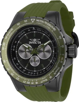 Obrázek produktu pro Invicta Aviator 39302 Pánské Hodinky - Quartz Hnutí - Nerezová Ocel s Černým Ciferníkem - 50 mm