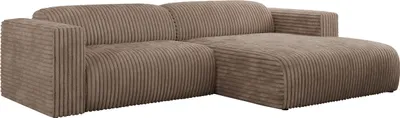 Produktbild von MKS MEBLE Ecksofa Cord, Sofa Cord L-Form, Wohnlandschaft L-Form, Modern Design Couch, Sofagarnitur, Couchgarnitur, Polsterecke - PASADENA - Braun Cord - rechts seite