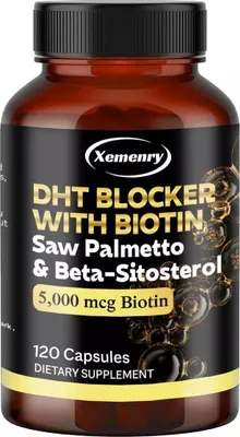Immagine prodotto di DHT Blocker con Biotina, Saw Palmetto, Beta-Sitosterolo (120 capsule) integratore alimentare, uomini, capelli, prostata