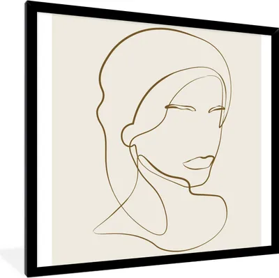 Produktbild von MuchoWow® Gerahmtes Poster Frauen - Text - Zitate - Linienkunst 40x40 cm - Poster mit Schwarzem Bilderrahmen Wandposter Rahmen Foto Bilder - Mit Rahmen - Wanddekoration Schlafzimmer