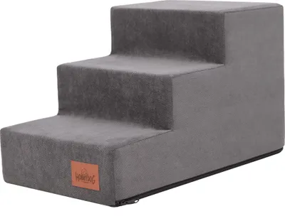Zdjęcie produktu dla Stopnie dla psa Hobbydog, Savoy, w dwóch rozmiarach, antypoślizgowe, wytrzymałe, różne kolory - 3 stopnie - 50 x 30 x 30 cm [rozmiar: M] - grafitowy