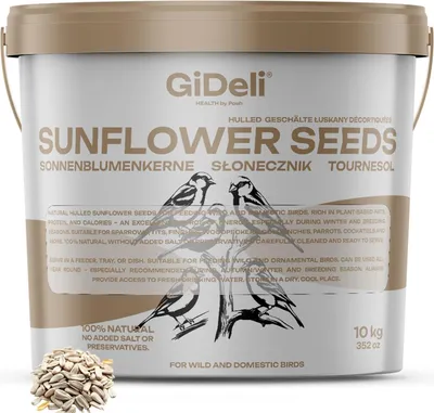 Produktbild von Sonnenblumenkerne 10kg Geschält Natur Vogelfutter Wildvögel Winterfutter GiDeli