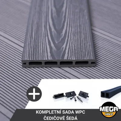 Obrázek produktu pro MEGA HOLZ Kompletní Sada Terasových Profilů WPC - 22 m² - Šedý Čedič
