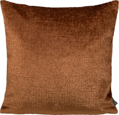 Image de Pichler Chenille uni Housse de coussin, lot de 2, 40 x 40 cm BENISA Rectangulaire cuivre