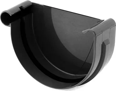 Obrázek produktu pro BRYZA Čelo žlabu LEVÉ plastové Ø 75 mm, Černá RAL 9005