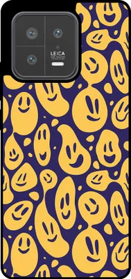 Produktbild von Smartphonica Telefon Fall geeignet für Xiaomi 13 mit Smiley Druck - TPU zurück Abdeckung Fall Emoji Design - lila gelb
