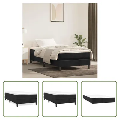 Produktbild von The Living Store Boxspringbett mit Matratze Schwarz 90x190 cm Samt