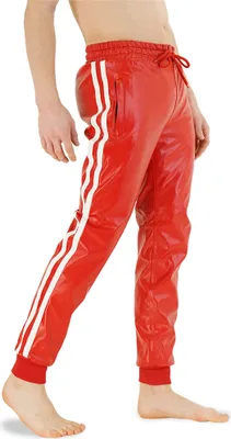 Produktbild von Bockle® Boyjog RED Faux  Leder Joggers Kunstleder Jogginghose aus Kunst Leder, S
