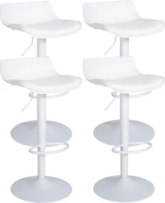 Produktbild von CLP 4er Set Barhocker Aveiro Kunstleder drehbar und höhenverstellbar weiß