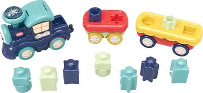 Produktbild von Steckspiel Sortierspiel Zug Baby Lernspielzeug mit Stecksteinen Licht Sound +3J