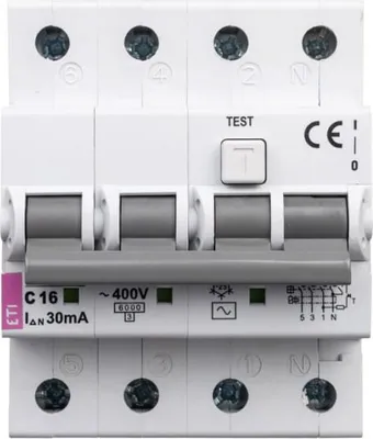 Obrázok produktu pre Diferenciálny istič 4P 16A C 0,03A Typ AC KZS-4M 002174024