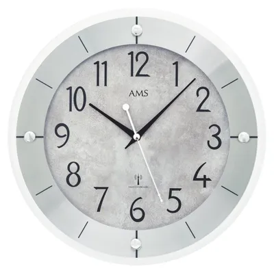 Produktbild von AMS F5590 Funkwanduhr mit Kunststoff-Aluminium-Gehäuse und facettiertem Mineralglas
