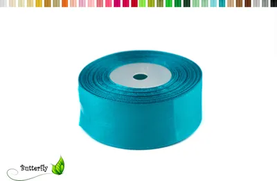 Produktbild von Satinband 38mm x 32m Rolle, Farbe:094 türkis
