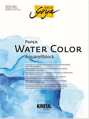 Image de KREUL bloc de crayons SOLO papier Goya aquarelle, 300x400 mm
