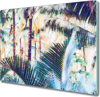 Produktbild von Coloray Küchenbrett Kochplattenabdeckung Hackbrett Schneidebrett Herdabdeckplatte 60x52 cm - Jungle Baum