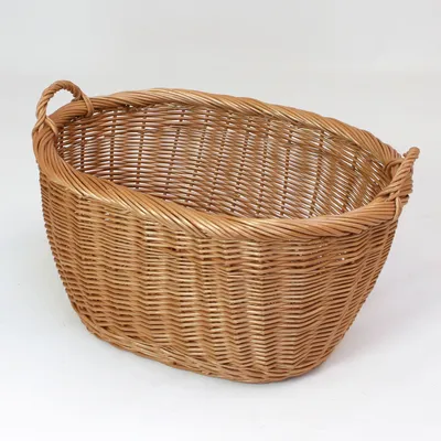 Produktbild von Großer Weidenkorb Griffe oval 60x40x32cm – Wäschekorb